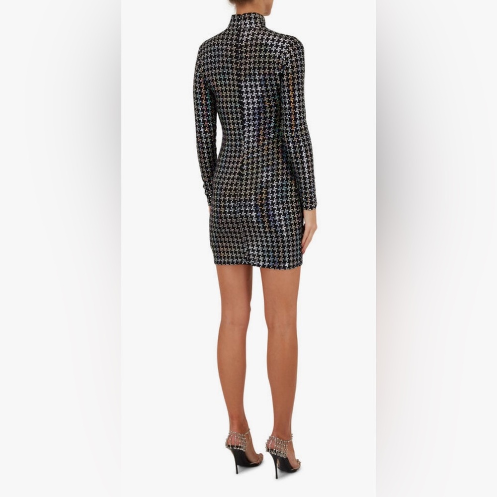 L'AGENCE Cher Black Sparkle Turtleneck Mini Dress, pre-owned, size XS/T - Picture 2 of 8